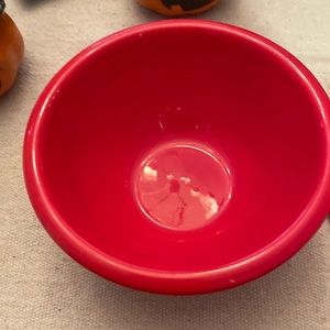 Terremoto minis. Red/white polka dots. 4” diameter. Set of two. Good condition.